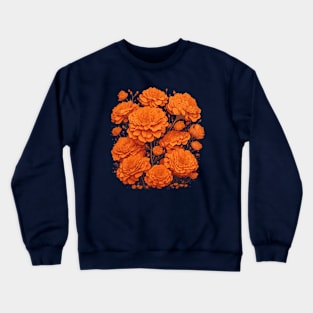 Orange Marigold Flowers Crewneck Sweatshirt